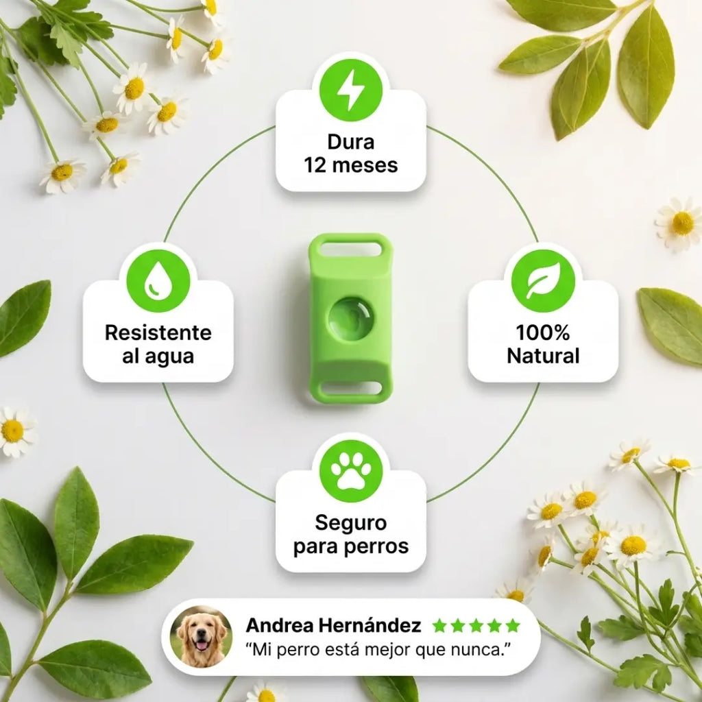 Nuzzelle - 12 Months 100% Natural Flea and Tick Protection for Dogs