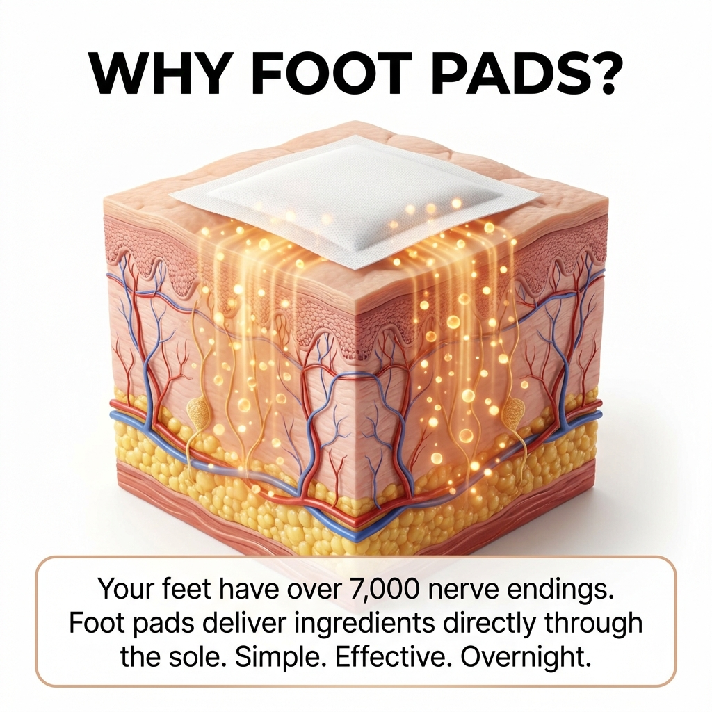 Why Foot Pads - Transdermal absorption science diagram