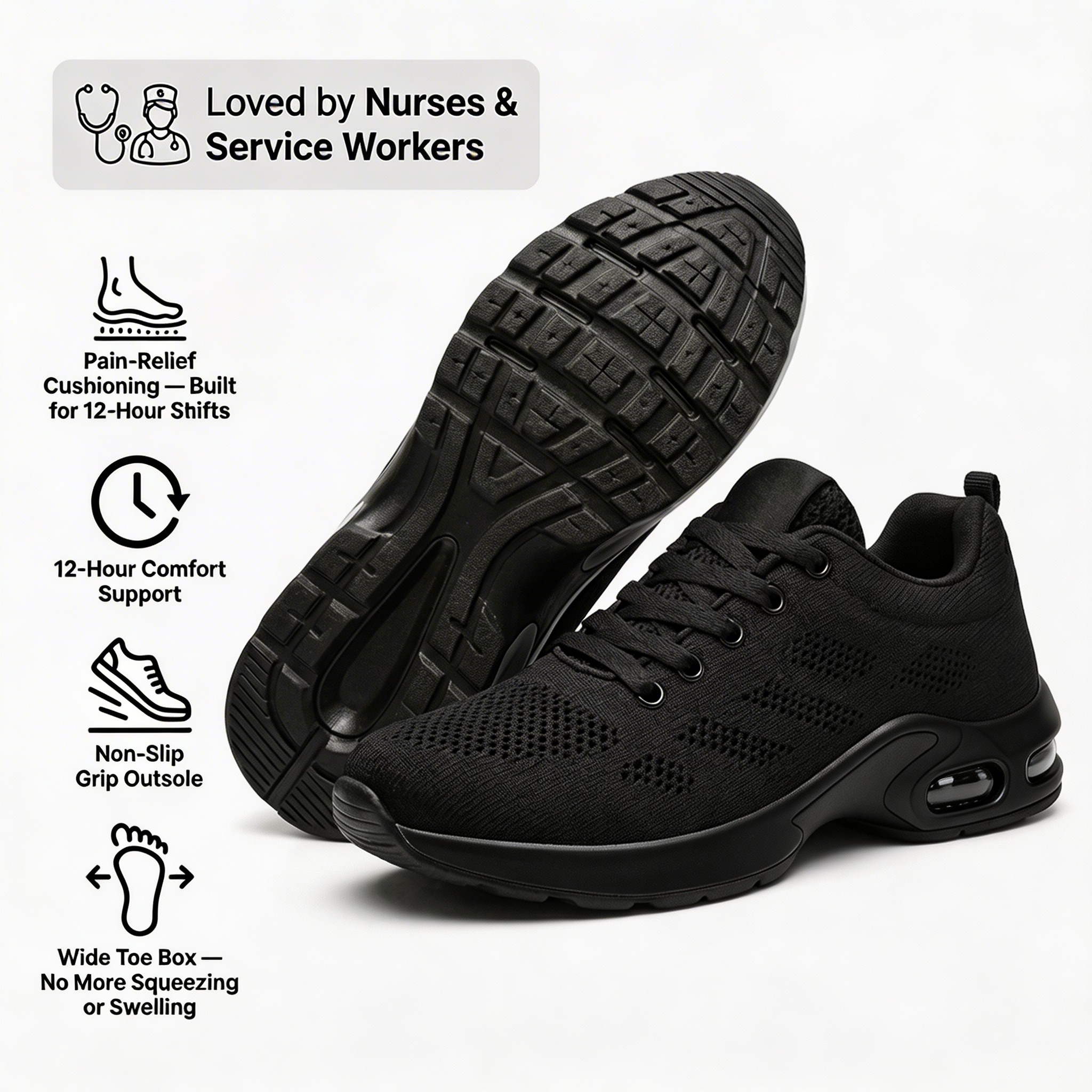 Orthora™ Pro — 12-Hour Shift Shoes for All-Day Foot, Knee & Back Pain Relief [Mother's Day Sale]