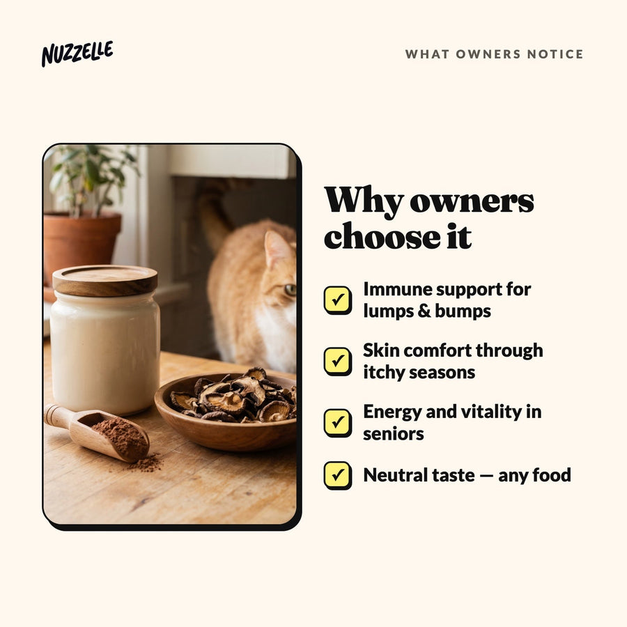 Why owners choose Nuzzelle Mushroom Immune Blend