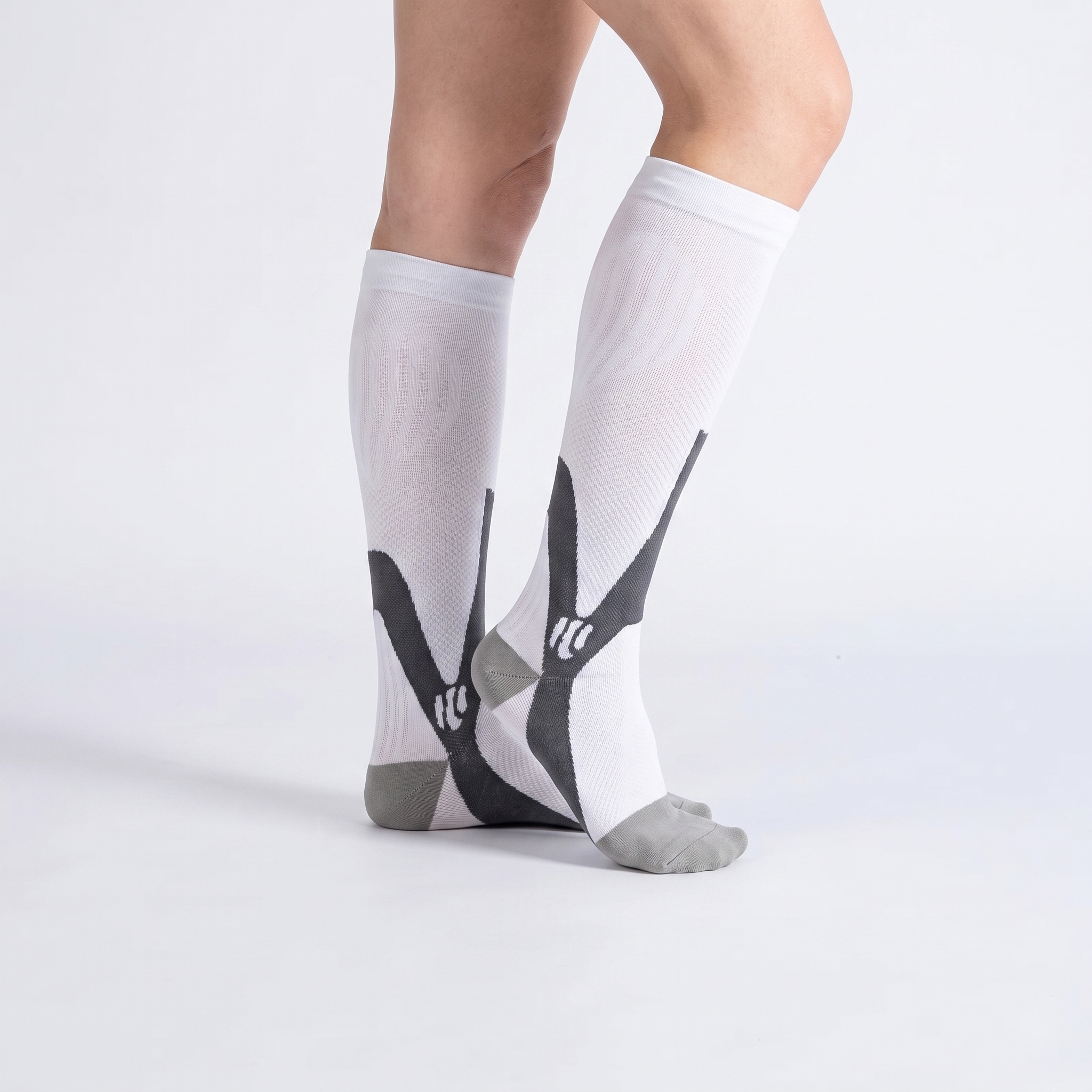 OrthoFlow™ Compression Socks - White Gray