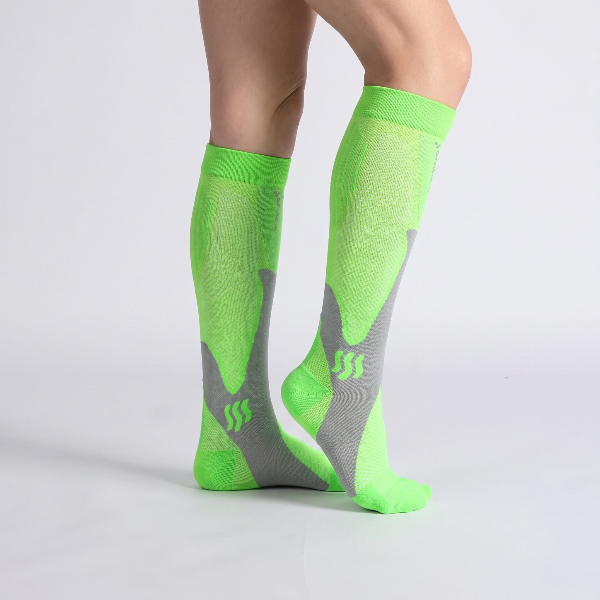 OrthoFlow™ Compression Socks - Green White