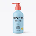 Nuzzelle Skin and Coat Omega Oil pump bottle - sky blue bottle with coral pump dispenser