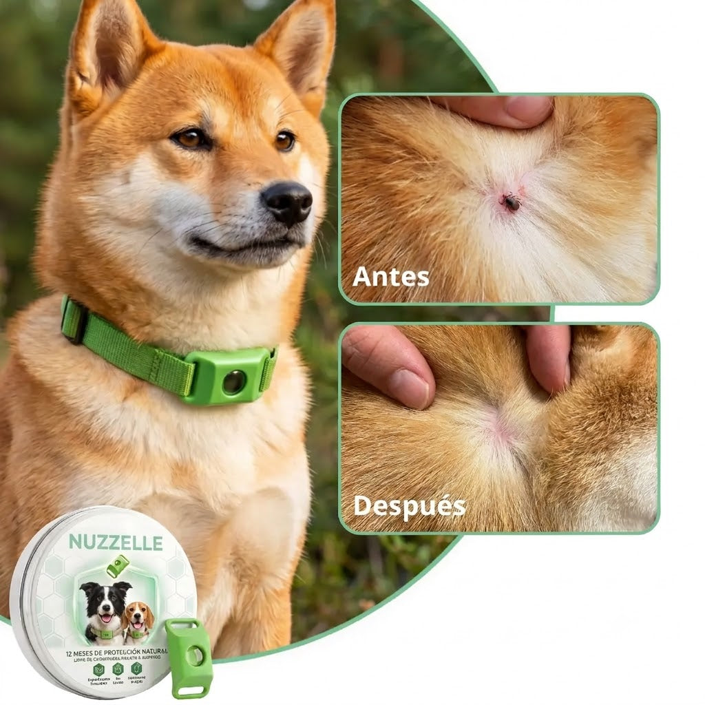 Nuzzelle - 12 Months 100% Natural Flea and Tick Protection for Dogs